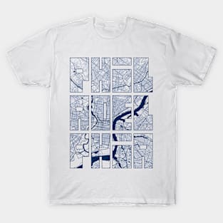 Philadelphia, Pennsylvania, USA City Map Typography - Coastal T-Shirt